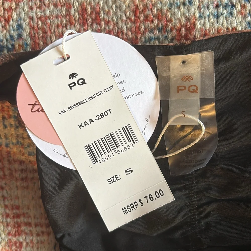 PQ Swim Kaa Reversible High Cut Teeny Bikini Bottoms SZ S NWT - Picture 4 of 4